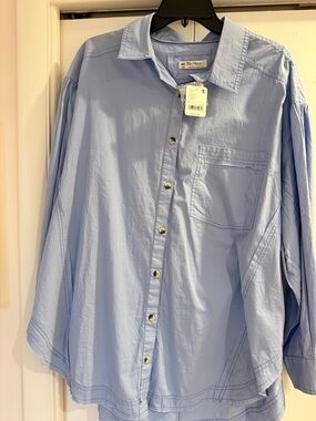 NWT FP Light Blue Button-Front Shirt by We The Free
